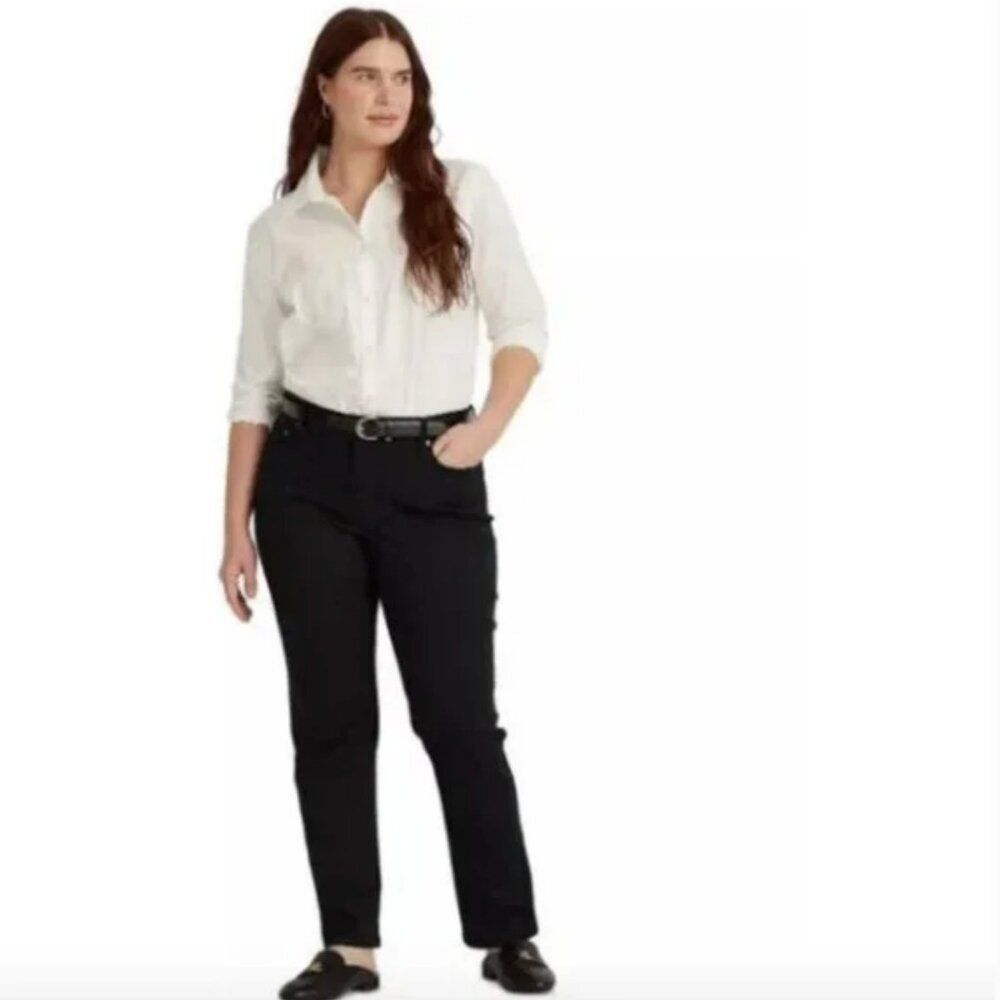 Lauren Ralph Lauren Black Denim High Rise Jeans Size 14W